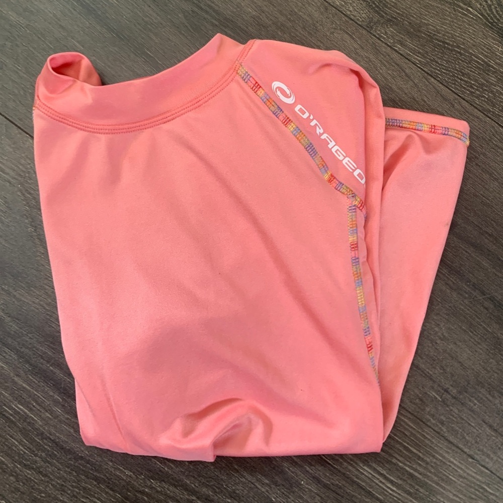 O'Rageous Girls Rash Guard Pink and White Size Small (7)